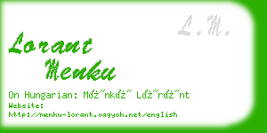 lorant menku business card